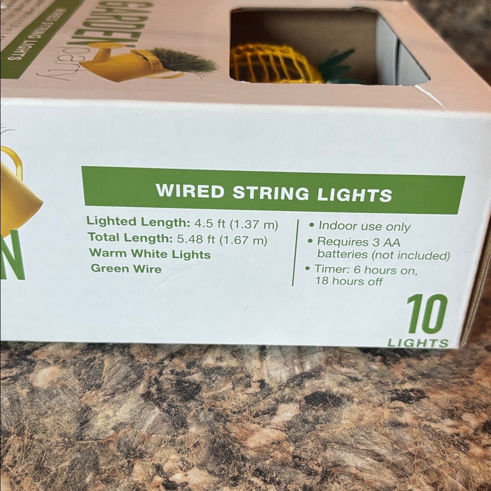 Wired Pineapple String Lights NIB - Picture 3 of 4